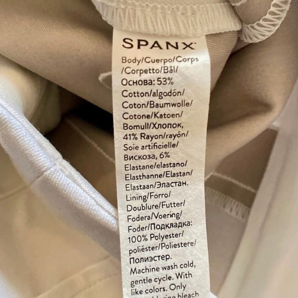 NWT Spanx On-The-Go Slim Straight Pant Classic White,  Size Extra Small Tall - Picture 5 of 8